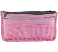 OUTLETISSIMO Organisateur de sac rose - insert bag multi poches en nylon avec fermeture éclair et filet - porte objets intérieur sac femme sac à main beauty case maquillage diviseur voyage