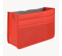 OUTLETISSIMO Organisateur de sac rouge - insert bag multi poches en nylon avec fermeture éclair et filet - porte objets intérieur sac femme sac à main beauty case maquillage diviseur voyage