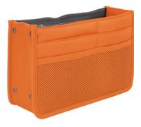 OUTLETISSIMO Organiseur de sac orange - insert bag multi poches en nylon avec fermeture éclair et filet - porte objets intérieur sac femme sac à main beauty case maquillage diviseur voyage