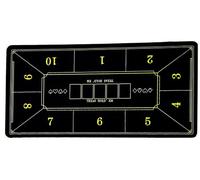 OUTLETISSIMO® Tapis de poker multijoueur 10 places 180 x 90 cm noir et or avec sac portable tissu Casino couvre-table Texas Hold'em antidérapant hydrofuge