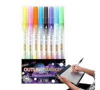 Outlina Lot de 8 marqueurs à paillettes pour et adultes - Marqueurs à paillettes double face - Fournitures artistiques pour mettre en évidence des documents pour et adultes