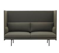 Outline 2-Places Highback Sofa Black Base Muuto - 5713222212513