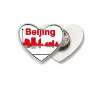 Outline Broche en métal en forme de cœur de Pékin Tourisme urbain de la Chine