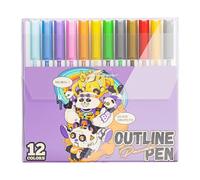 Outline Marker Pens, Paint Pen Set, Drawing Doodle Outline Markers Creative