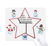 Outline Of Long Island Ice Tea Cocktail Noël Bonhomme de neige Famille Star Tapis de souris