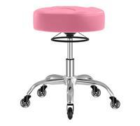 OUTMASTER Tabouret à roulettes, réglable en hauteur avec cric, mousse épaisse pour confort, chaise 360°, charge jusqu'à 180 kg, salon, spa