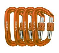 Outmate 12kN Mousquetons robustes de 8,1 x 5,1 cm - Durable et léger en alliage d'aluminium pour randonnée, camping, porte-clés, laisses de chien, hamacs et plus encore (porte à vis, 4 oranges)