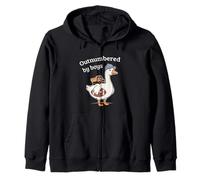 Outnumbered by Boys Funny Mom Goose Design rétro Sweat à Capuche