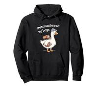 Outnumbered by Boys Funny Mom Goose Design rétro Sweat à Capuche