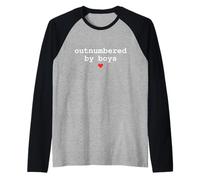 Outnumbered by Boys Mama Funny Mother’s Day Manche Raglan