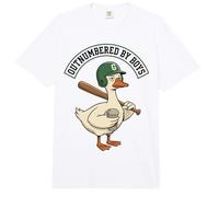 Outnumbered by Boys Mom Goose Baseball Mama Comfort Colors Adult Heavyweight T-Shirt