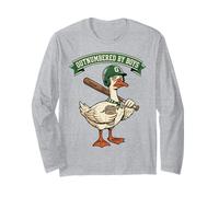 Outnumbered by Boys Mom Goose Baseball Mama Manche Longue