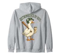 Outnumbered by Boys Mom Goose Baseball Mama Sweat à Capuche