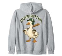 Outnumbered by Boys Mom Goose Baseball Mama Sweat à Capuche