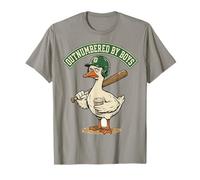 Outnumbered by Boys Mom Goose Baseball Mama T-Shirt