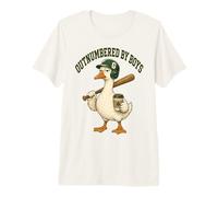 Outnumbered by Boys Mom Goose Baseball Mama T-Shirt Haut de Gamme