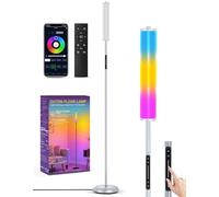 OUTON Lampadaire LED avec Télécommande et Contrôle via App, 1500 LM, 16 Millions de Couleurs & 33 Modes de Scène, Synchro Musique, Lampes d’Angle Modernes pour Salon, Chambre, Gaming, Gris Argenté