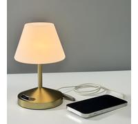 OUTON Lampes de Table LED Sans Fil Rechargeable 13-120h - Powerbank (Entrée USB-C/Sortie USB-A), 3 Tons Réglables avec Indicateur de Charge - pour Intérieur, Extérieur, Salon, Terrasse - Or