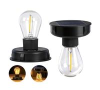 OUTONLIFE Lot De 2 Ampoules Solaires De Rechange Étanches Pour Lanterne Solaire Extérieur, LED Filament Blanc Chaud, Module Ø 8 cm, Pour Lampe Solaire Jardin, Camping, Tente, Randonnée, Pêche