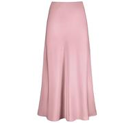 Outoshe Jupe longue en satin taille haute pour femme avec taille élastique dissimulée, coupe trapèze, rose, Taille S