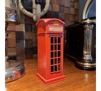 OUTOUR Modèle miniature de cabine téléphonique britannique rouge - Fait à la main en fer K6 - Icône de Londres vintage - Pour la maison, le bureau ou la décoration de cadeau