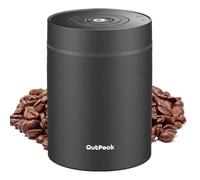 OUTPEAK Neo 2025 Boîte à café sous vide automatique, capacité de 0,75 l pour grains de café, fonctionnement à un bouton, récipient de stockage alimentaire en acier inoxydable avec cuillère noire
