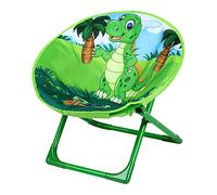 Outplea Forêts Dinosaures Chaise Pliante Enfants de Camping, Siège Lune Pliable de Plage Jardin Exterieur Pique Nique, Vert
