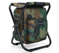 Outplea Grand tabouret de camping pour adultes avec sac à dos glacière intégré de 15 L, tabouret de chasse ultraléger, pliable, portable, tabouret de pêche avec sac de pique-nique pour l'extérieur,