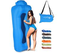 Outplea Hamac Gonflable avec Sac, Portable Canapé Gonflable Eau et Terre, Air Sofa Pouf Gonflable Exterieur pour Jardin Camping Plage Voyager, Bleu