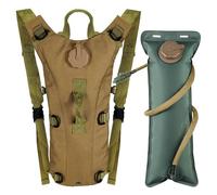 Outplea Sac à Dos Hydratation Tactique avec Poche Eau 3L, pour Homme Femme, Léger Sac Eau Running Equitation Sport Randonnée Cyclisme VTT, Kaki