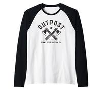 Outpost Outdoors Hatchet Logo Manche Raglan