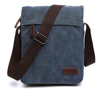 Outreo Homme Sac en Bandoulière Rétro Sac Porté épaule Vintage Mallette Sac Besace Sacoche en Toile Sac Cabas école pour Laptop loisir Bourse Sac à Main