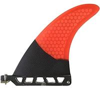 Outs Surf Sup Fin 7 Pouces Planche De Surf Aileron Central Fibre De Verre Planche De Surf Semi-Carbone Gouvernail Unique Nid D’Abeille Longboard Planche De Surf Fish Fin Caudal Fin, Red, A