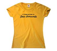 Outsdr Femmes If Found Return to Chris Hemsworth T-Shirt - Jaune - Small