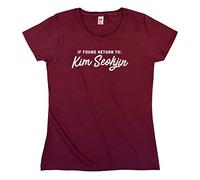 Outsdr Femmes If Found Return to Kim Seokjin T-Shirt - Burgundy - Small