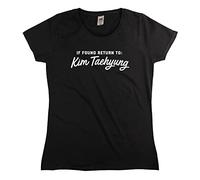 Outsdr Femmes If Found Return to Kim Taehyung T-Shirt - Noir - Small
