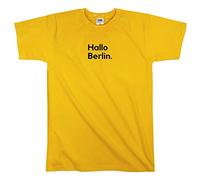 Outsdr Hommes Unisexe Hello Berlin T-Shirt - Jaune - Large