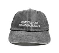 Outsdr Unisexe Heaven Knows I'm Miserable Now Casquette de Baseball Brodée Délavée - Black