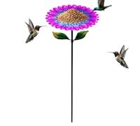 Outside Bird Drinking Station - Sunflower Iron Metal Yard Bird Bath Stake