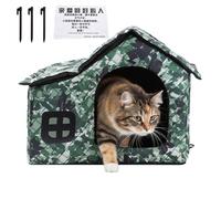 Outside Cat House - Weatherproof Waterproof Foldable Outside Kitten House | Outdoor Animal Enclosure Shelter | for Community Garden Yard Lawn Garage