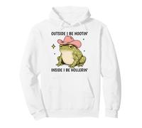 Outside I Be Hootin' Inside I Be Hollerin' Funny Frog Meme Sweat à Capuche