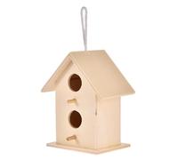 Outside Nichoir à oiseaux en bois | Nichoir décoratif - Hôtel de jardin et propre - Récipient d'alimentation pour oiseaux bleus
