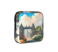 Outside The Castle Gate Sac de rangement compact pour serviettes hygiéniques avec motif drapeau américain pour femme - Portable et élégant avec fermeture éclair pour un transport quotidien