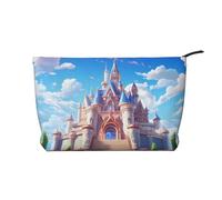 Outside The Castle Trousse de toilette en velours côtelé imprimé, grande capacité, sac de rangement étanche pour articles de toilette de voyage, Noir , Taille unique