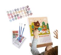 Outstanding 2025 - Planificateur familial de bureau debout, calendrier d'organisation et de planification, grand format mensuel 2025, comprend pinceau et peinture acrylique | Organiseur quotidien pour