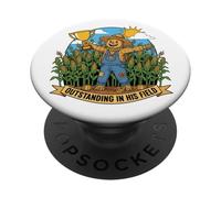 Outstanding in His Field Scarecrow Funny Dad Blague Humour PopSockets PopGrip Adhésif