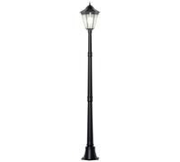 Outsunny 1.9M Garden Lamp Post Light, IP44 Outdoor LED Solar Powered Lantern Lamp with Decorative Bulb, Aluminium Frame for Patio, Pathway and Walkway, Black