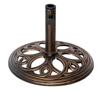 Outsunny 11,5 kg Socle rond en métal moulé pour parasol de terrasse, support pour parasol d'extérieur, terrasse, jardin, patio et plage, convient aux mâts de 38 et 48 mm de diamètre, couleur bronze