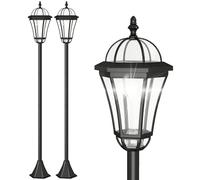 Outsunny 2 lampadaires sur pied solaires extérieur 6000K étanche noir