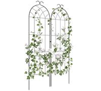 Outsunny 2 Treillis de Jardin Support Plantes Grimpantes 50L x 181H cm Noir